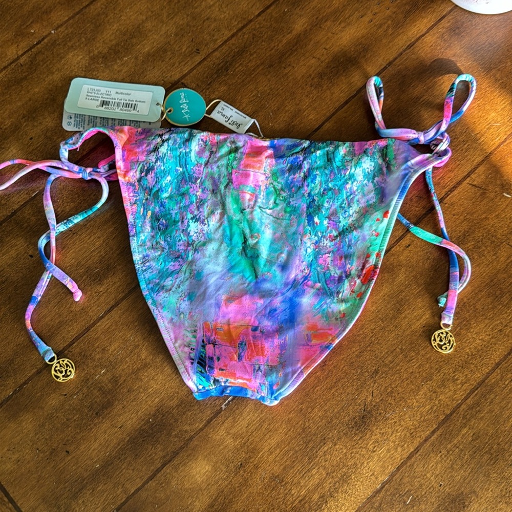 Lulu Fama She’s Electric seamless full side tie bikini bottoms~ - Picture 2 of 8